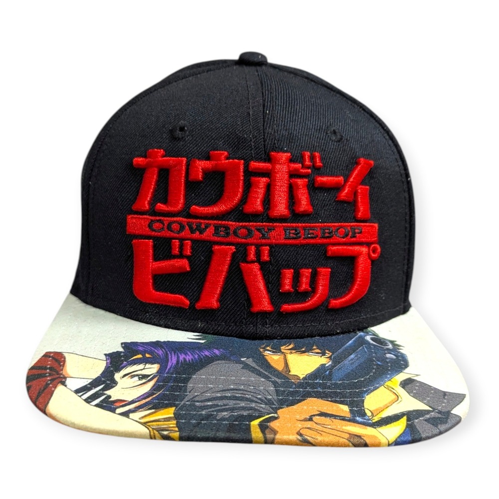 Cowboy Bebop Anime Snapback Hat Black Red Spike Faye Graphic Flat Bill Cap